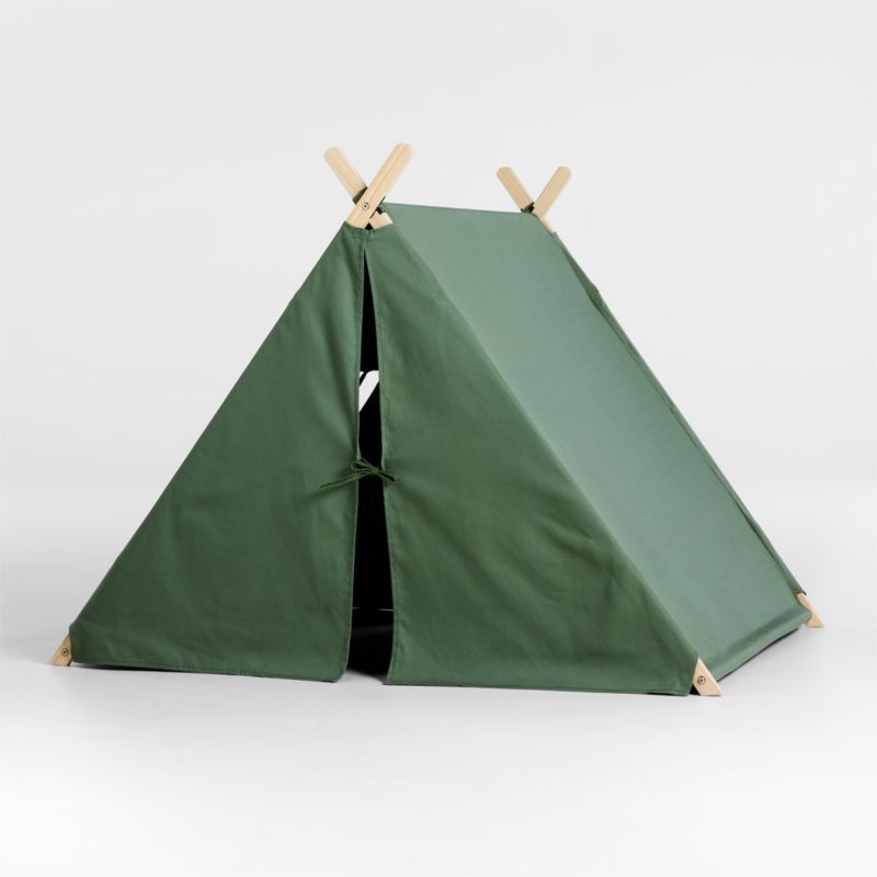 Green Collapsible Kids Canvas Play Tent - Image 1