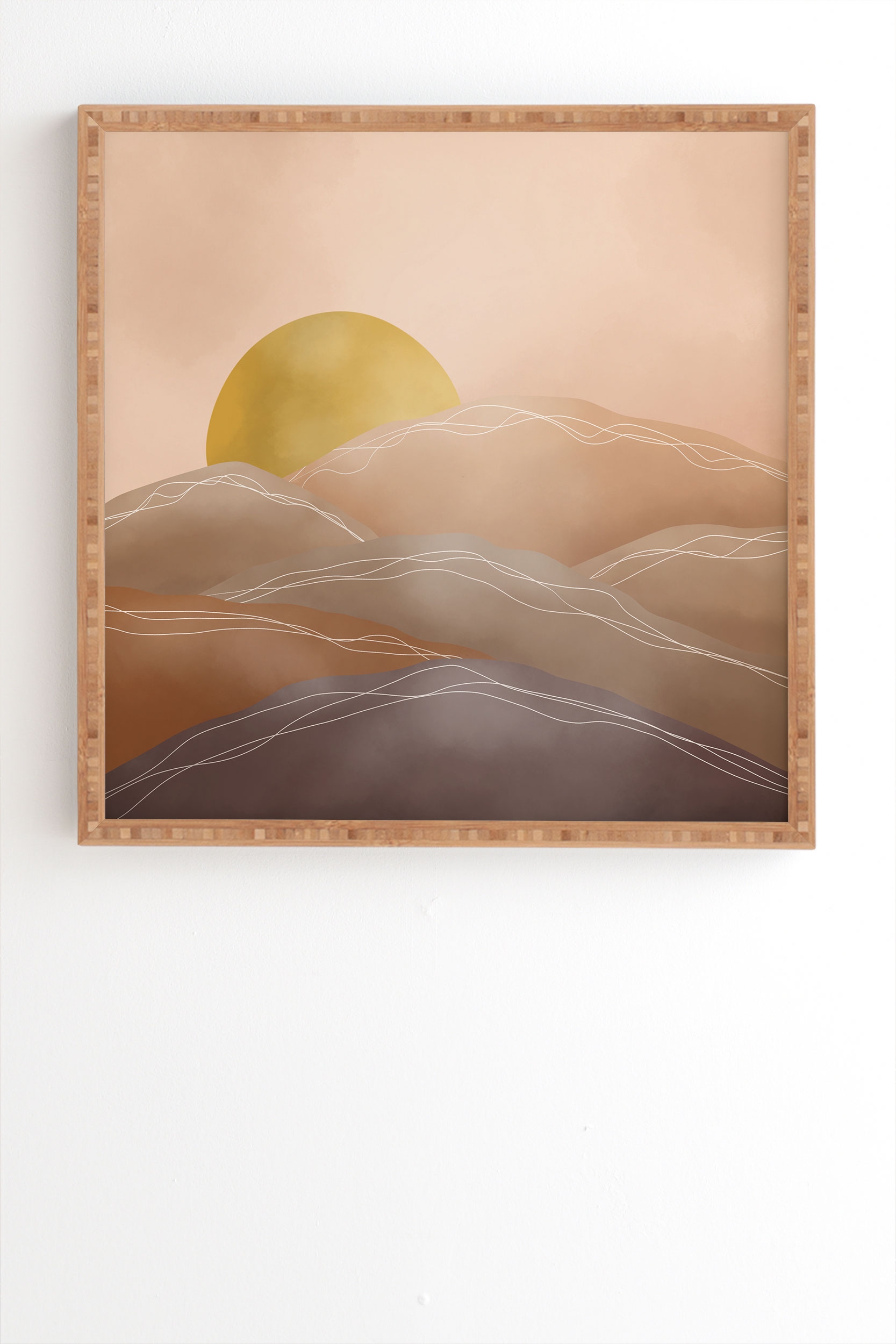Terracotta Sunrise I by Marta Barragan Camarasa - Framed Wall Art Bamboo 20" x 20" - Image 1