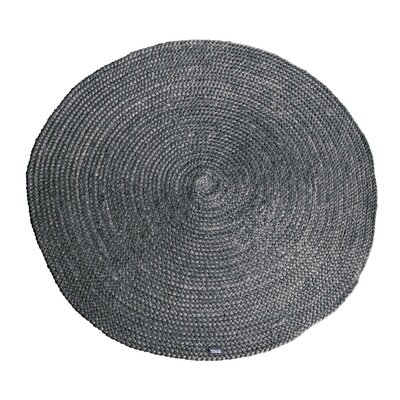Round Handmade Jute Gray Area Rug - Image 0