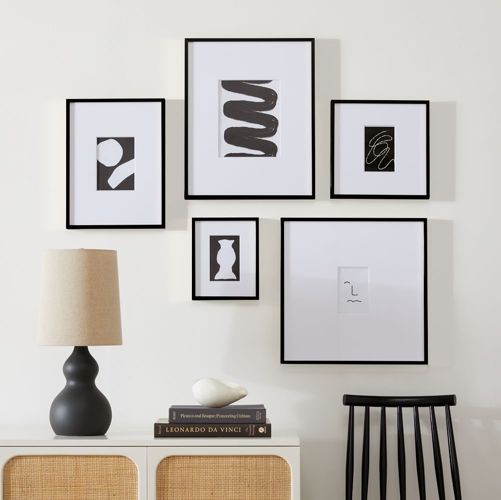 The Small-Space Organic Gallery Frames Set , Metal, Black, Set of 5 - Image 0