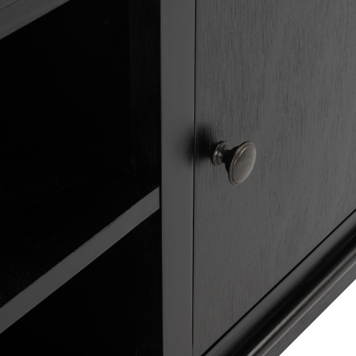 Ozark 2 Door 1 Shelf Media Stand - Black - Safavieh - Image 3