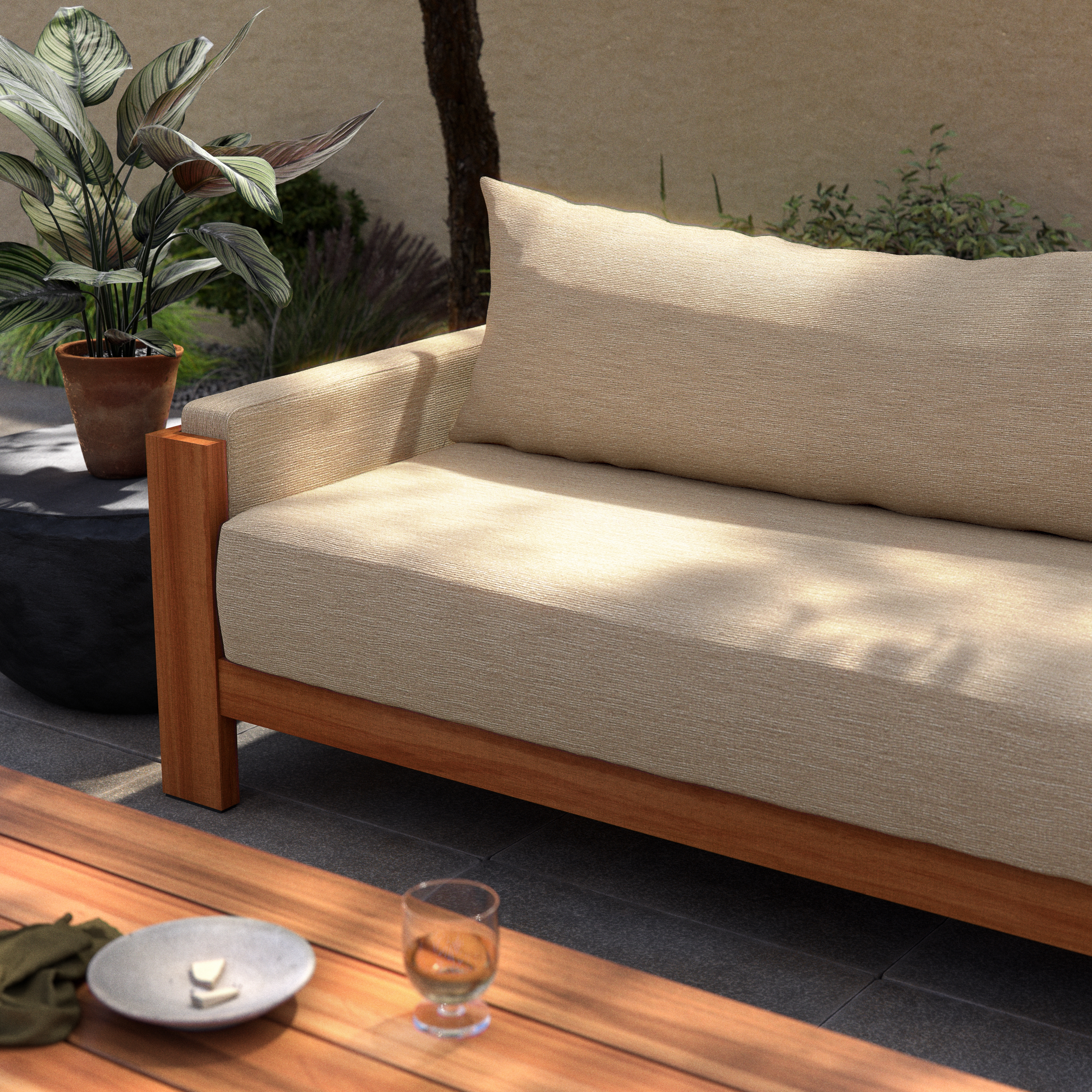 Chapman Outdoor Sofa-106"-Casa Cream - Image 2