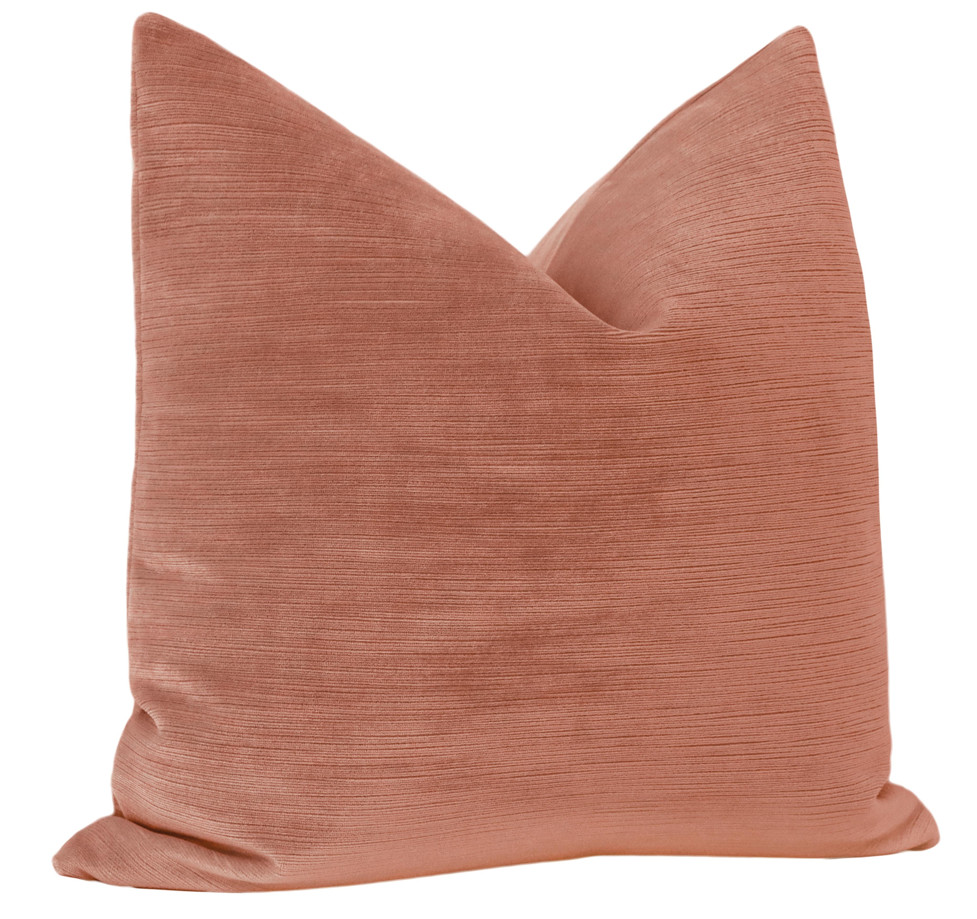 STRIE VELVET // BLUSH - 20” X 26” STANDARD SHAM - Image 1