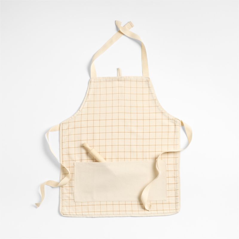 Brown Grid Kids Chef Apron - Image 2