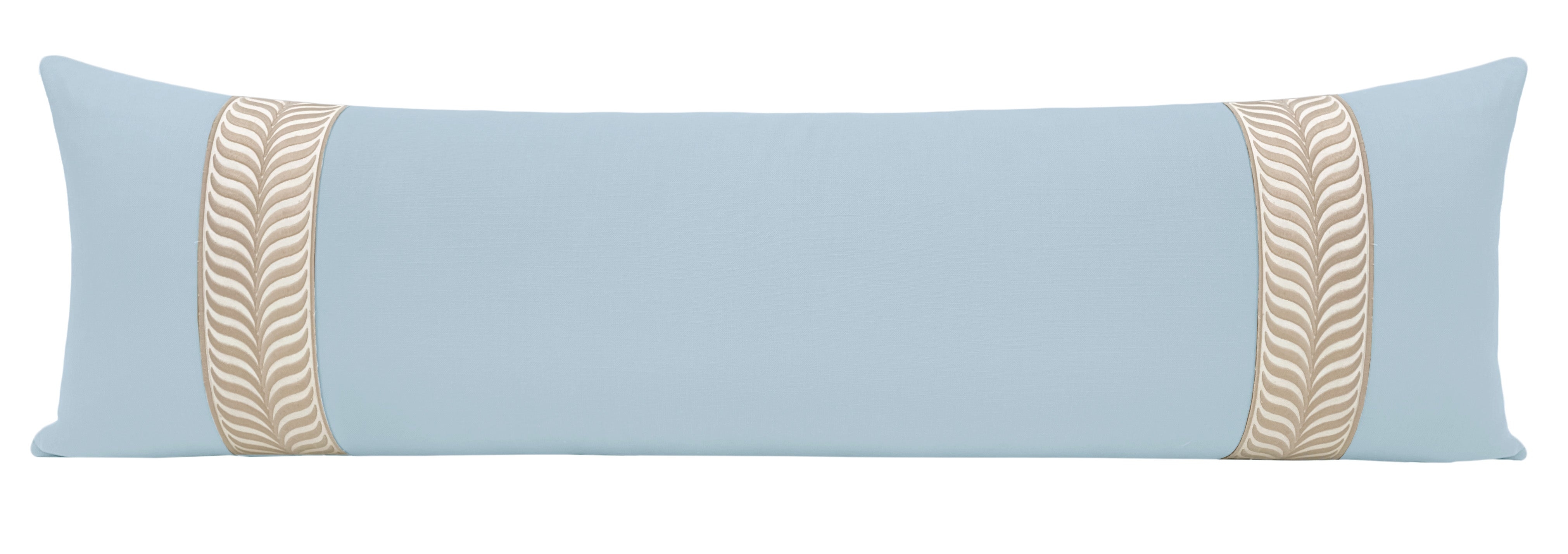THE XL LUMBAR :: CLASSIC LINEN // POWDER BLUE + TRELLIS TRIM // NATURAL - Sample 4" X 4" - Image 2