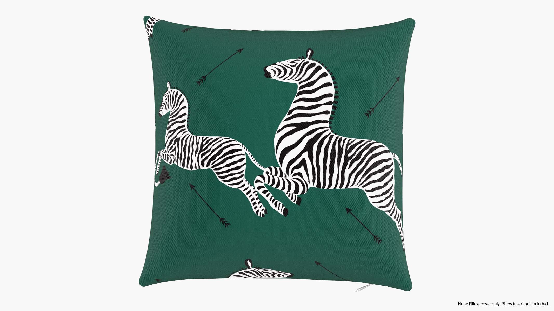 Throw Pillow Cover 16", Emerald Zebra, 16" x 16" - Image 0