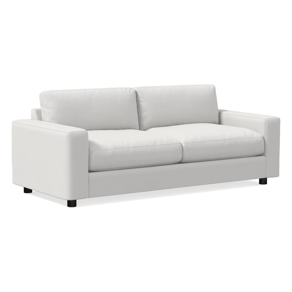 Urban 84" Sleeper Sofa, Poly Fill, Performance Washed Canvas, White - Image 0
