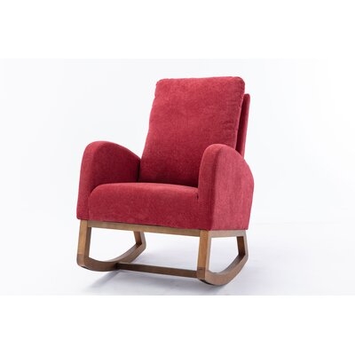 27.1'' W Velvet Square Arm Rocking Chair - Image 0