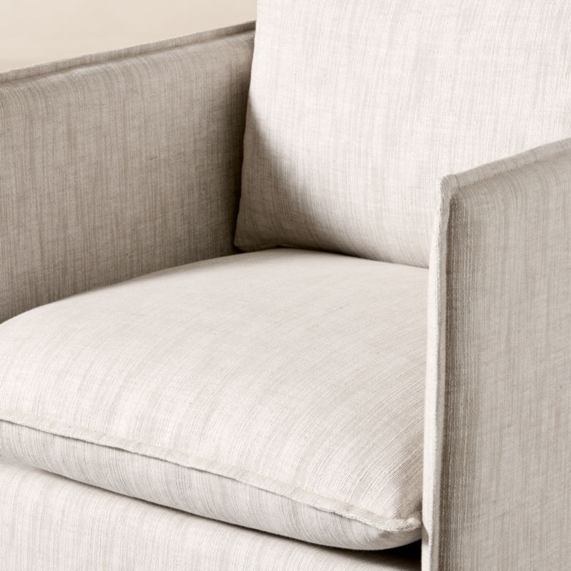 Corroy Natural Linen Swivel Chair - Image 4