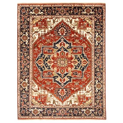 One-of-a-Kind Denekia Hand-Knotted New Age 8'9" x 11'11" Wool Area Rug in Dark Copper - Image 0
