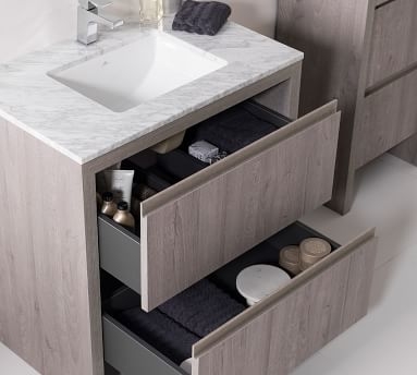 Liland 31" Single Sink Vanity, Oak/Marble - Image 3
