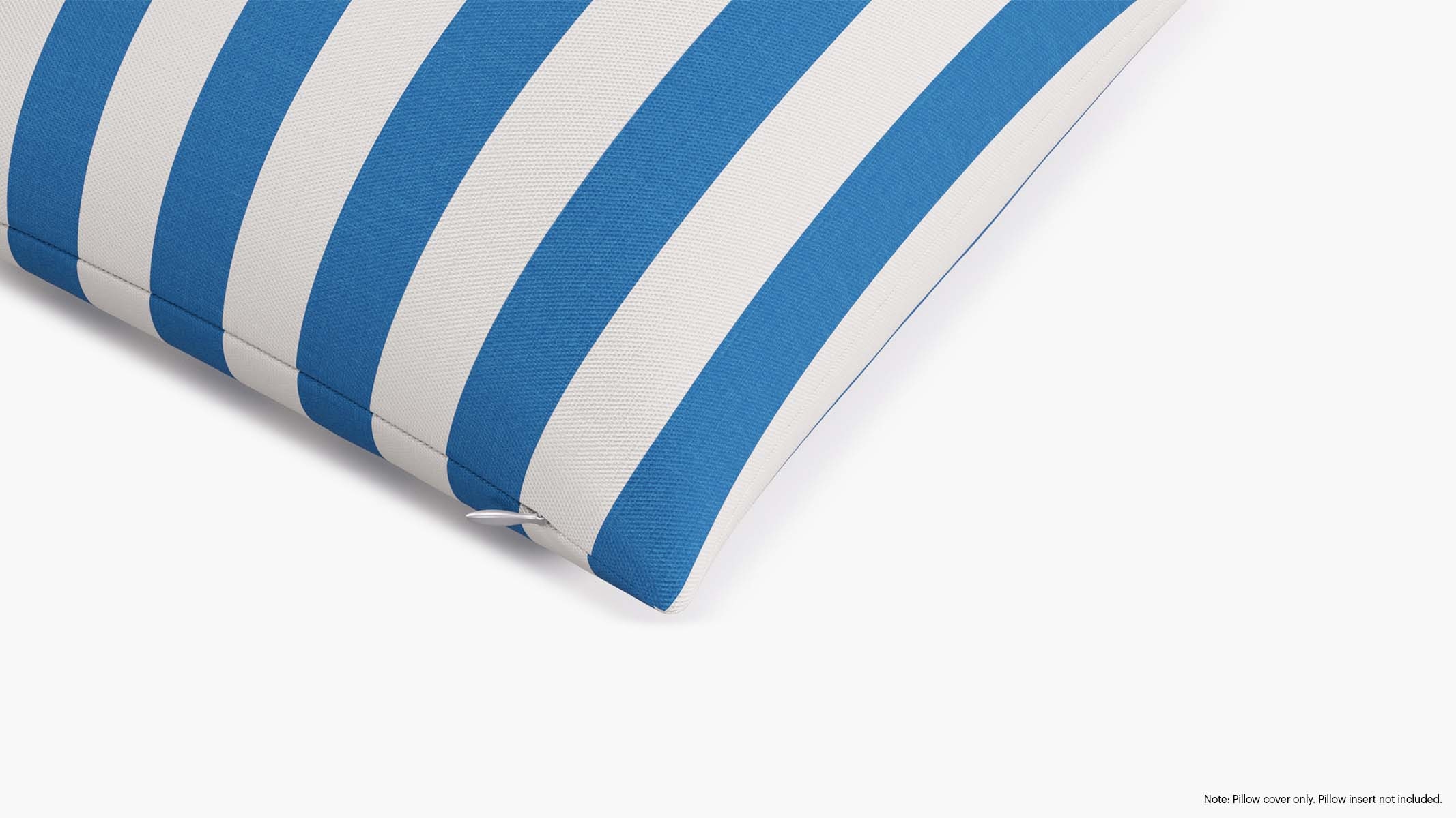 Throw Pillow Cover 18", Cerulean Cabana Stripe, 18" x 18" - Image 1