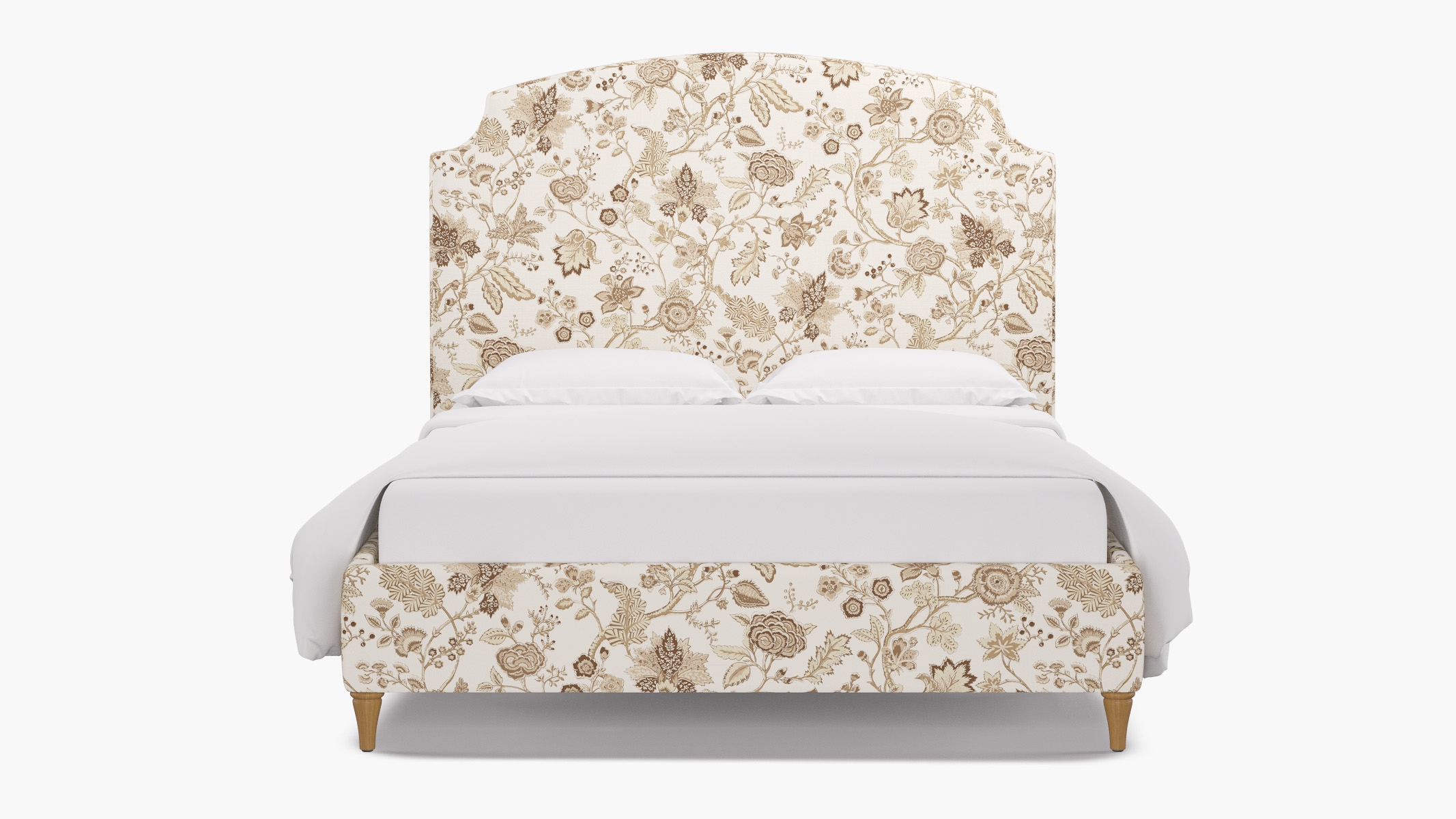 Cove Bed, Tawny La Vendee, Natural Decorative Tapered Leg, Twin - Image 0