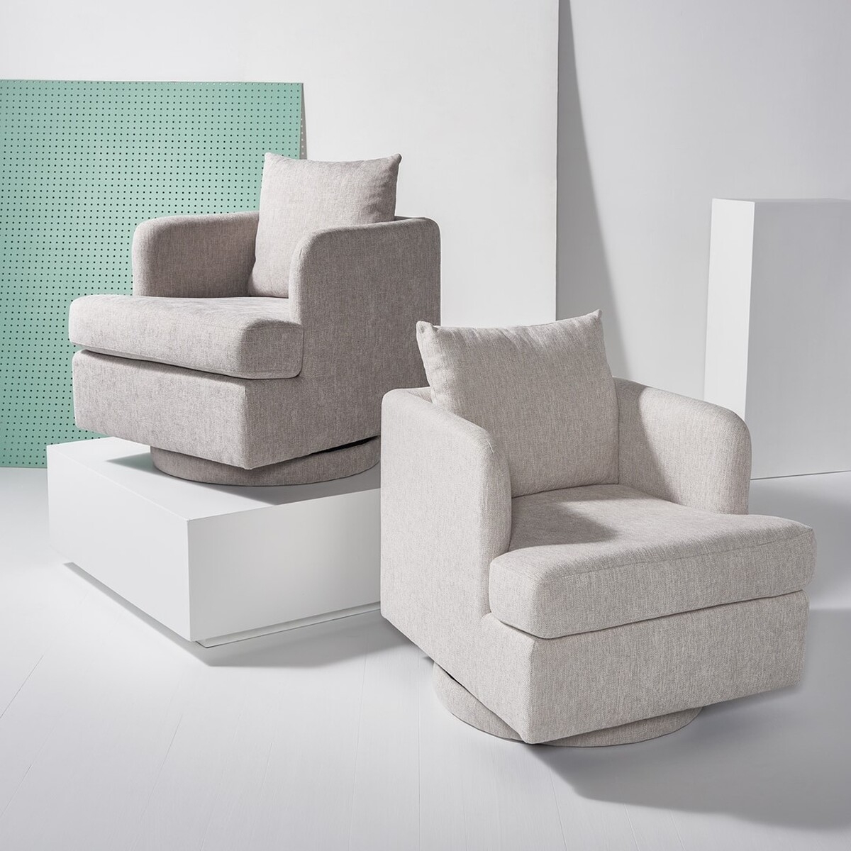 Abbelina Swivel Accent Chair - Grey - Image 8