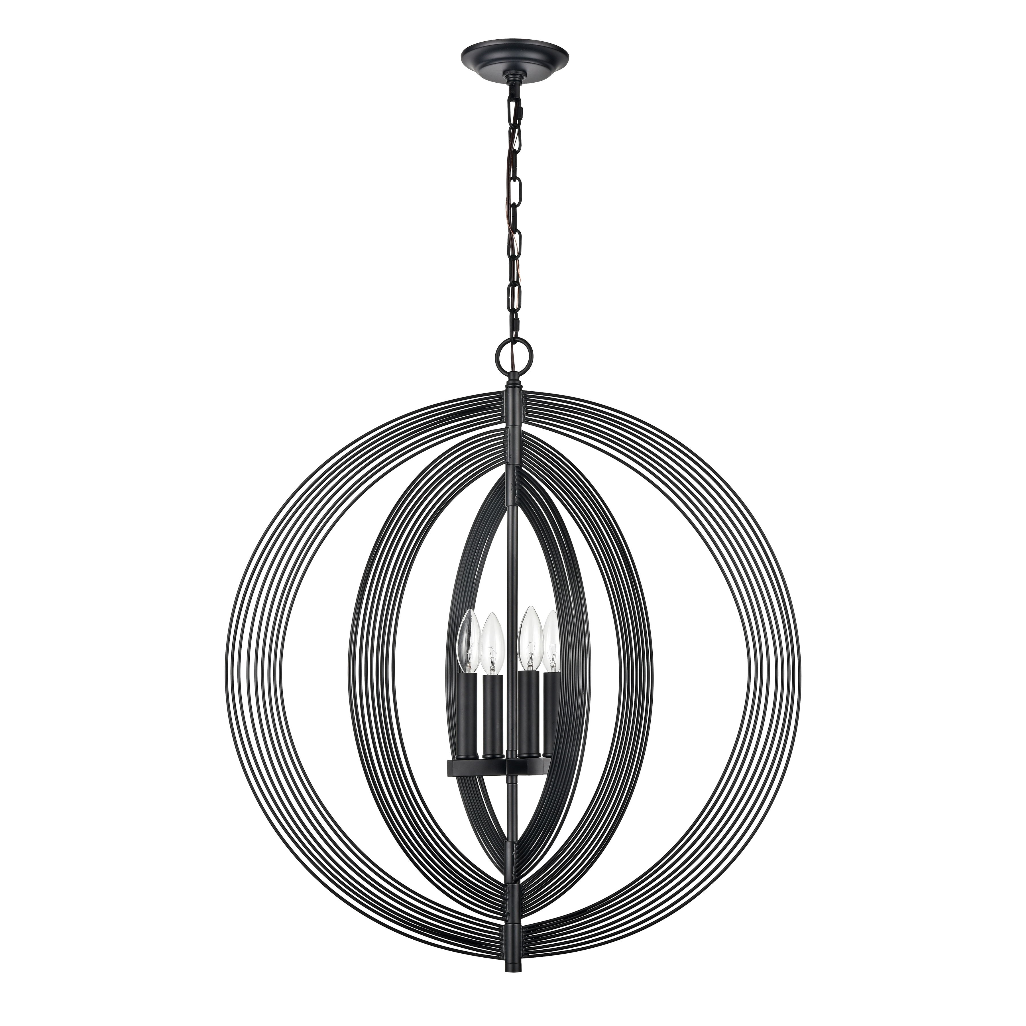 Orme 27'' Wide 4-Light Pendant - Black - Image 1