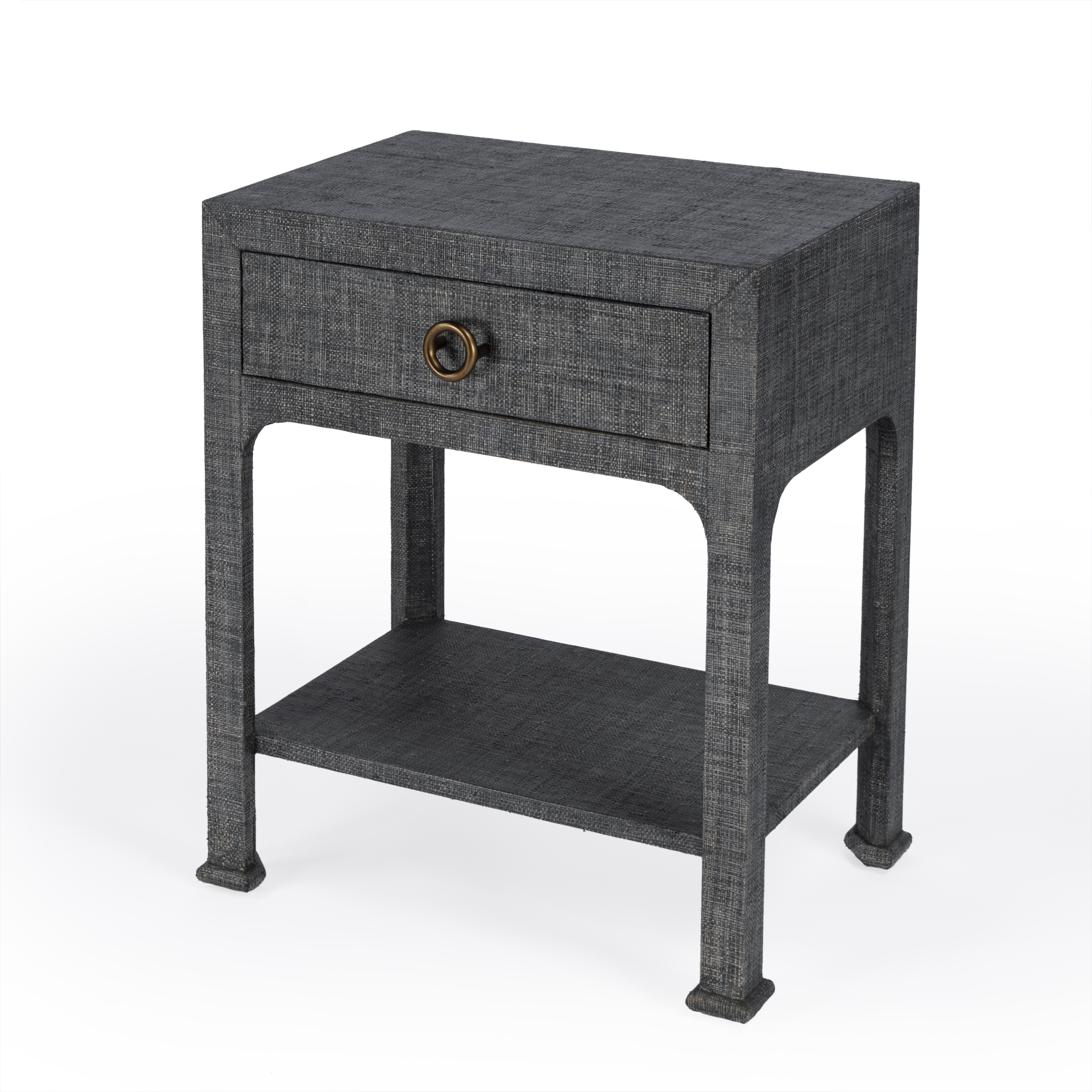 Chatham Charcoal Raffia Nightstand - Image 0