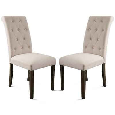 Latela Tufted Linen Upholstered Parsons chair - Image 0