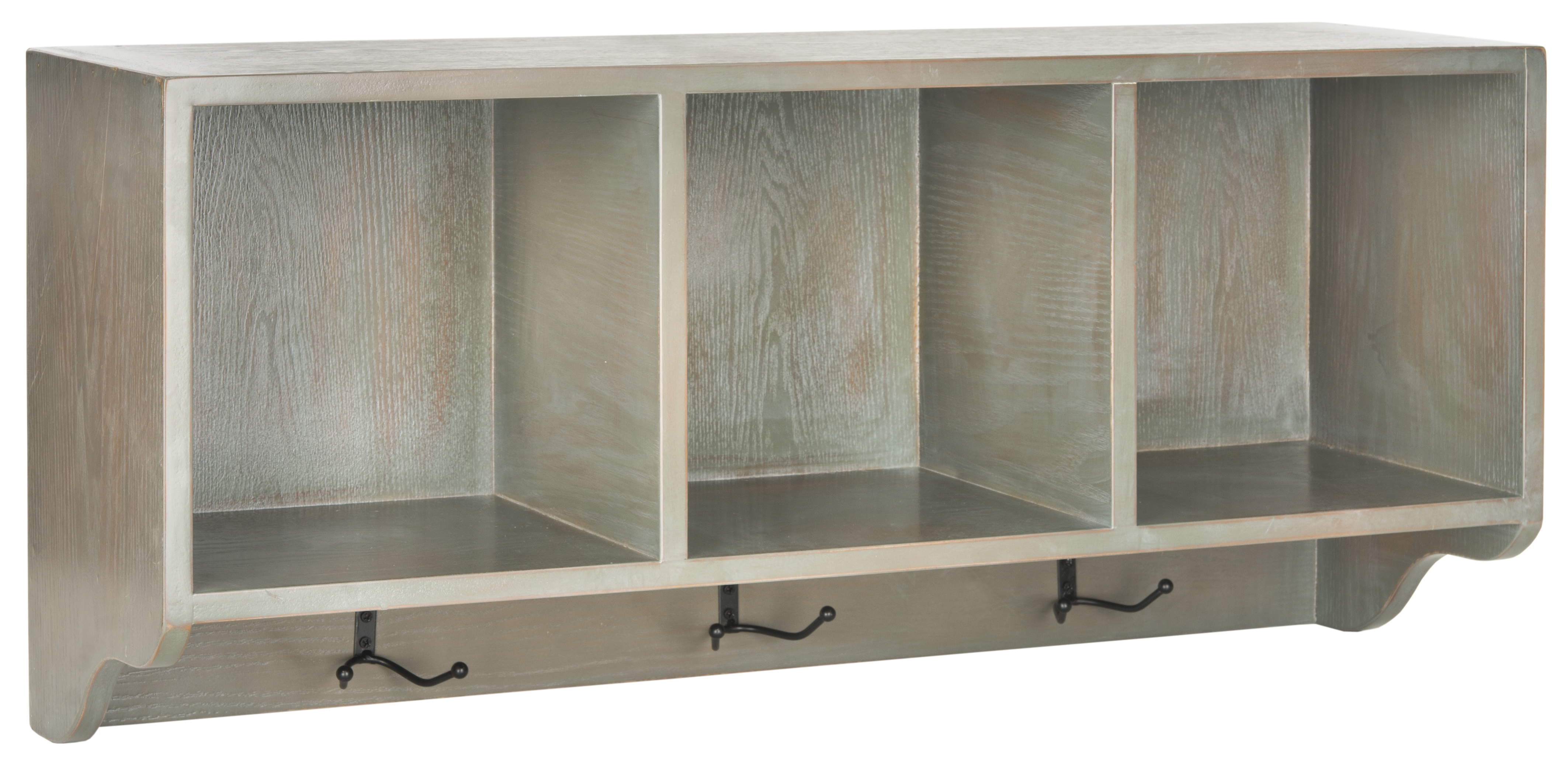 Alice Wall Shelf With Storage Compartments - French Grey - Safavieh - Image 1