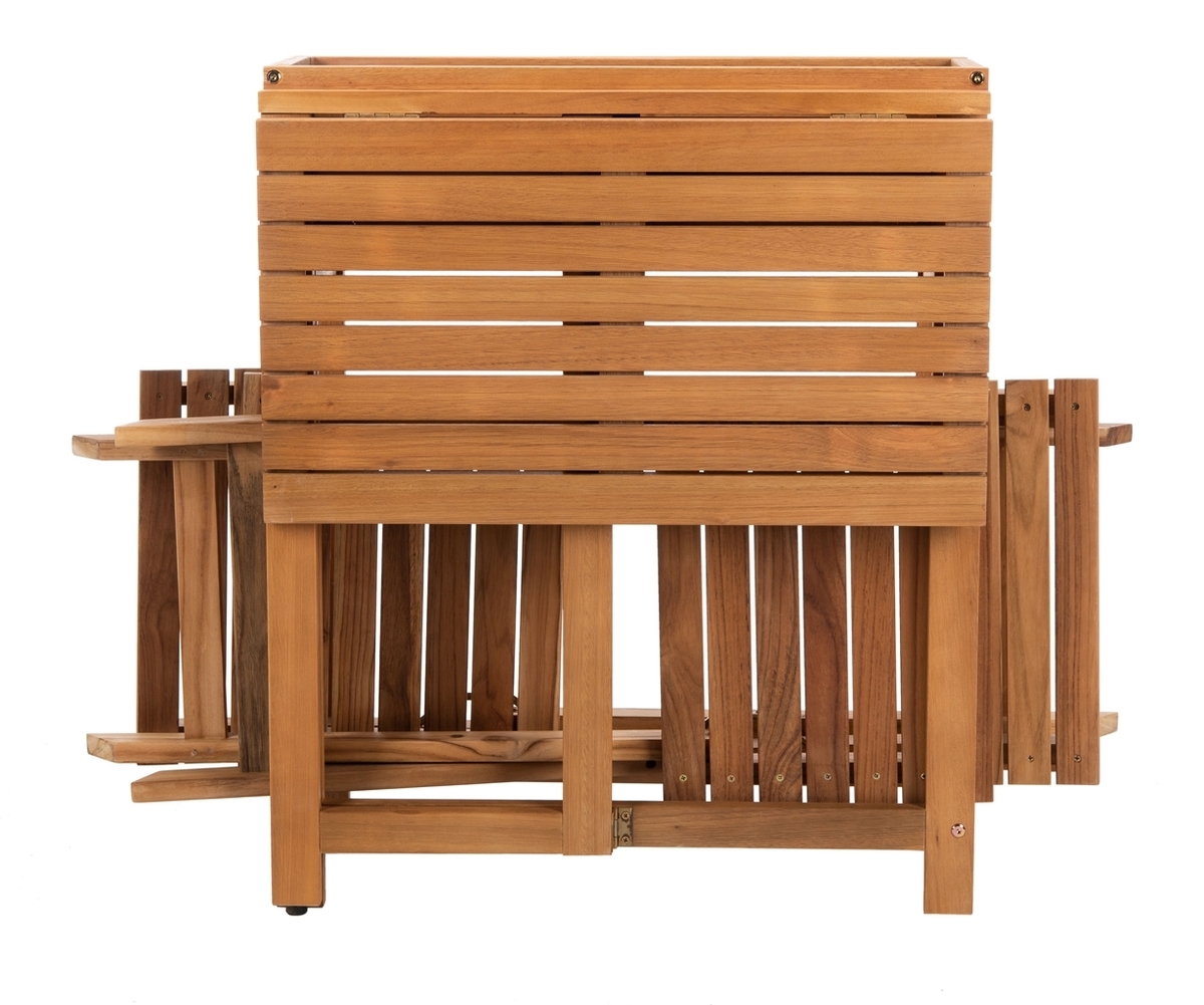 Walten Flower Shelf Bistro Set - Natural - Safavieh - Image 4