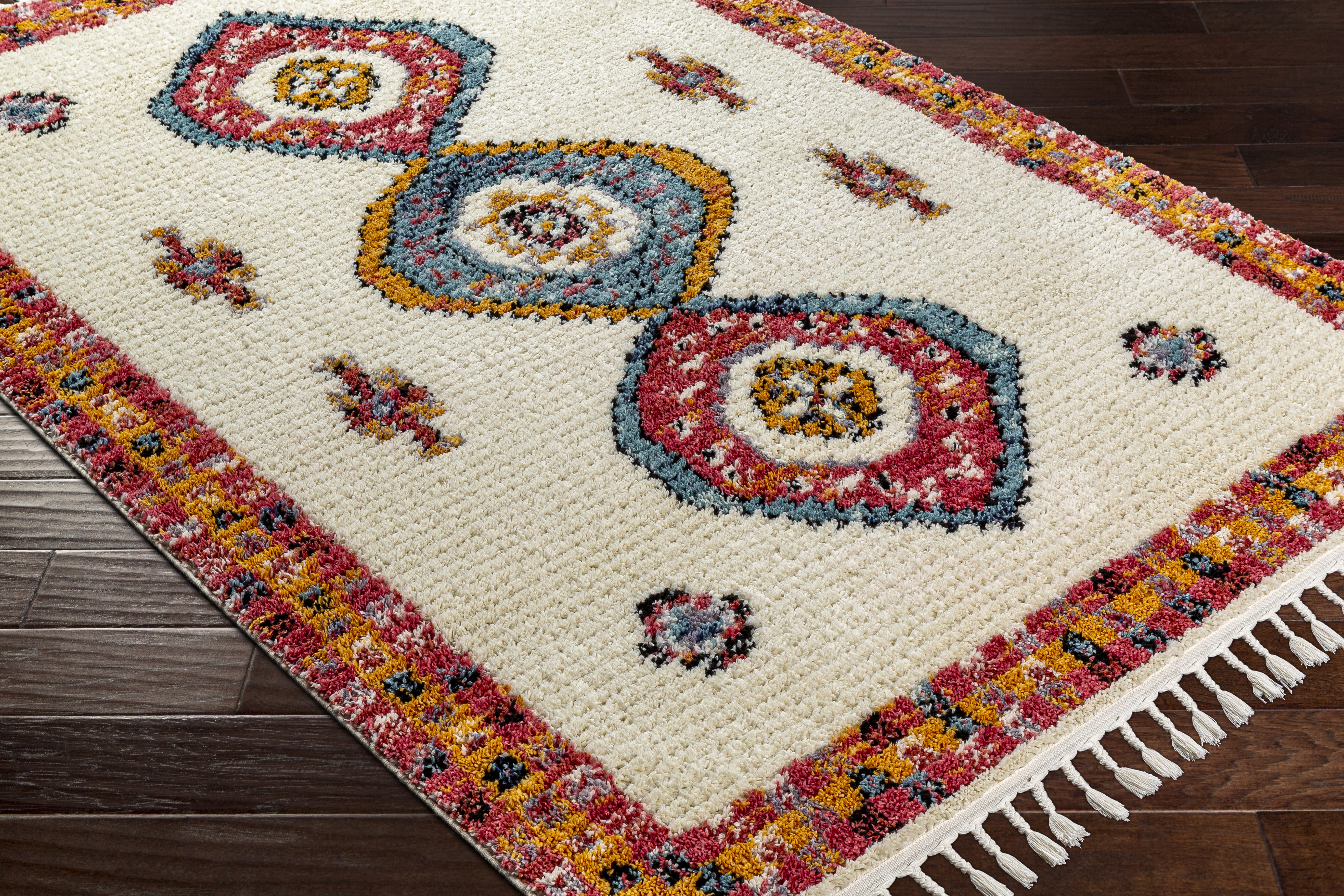 Casablanca Shag Red Indoor 9'2" x 12' Machine Woven Rug - Image 6