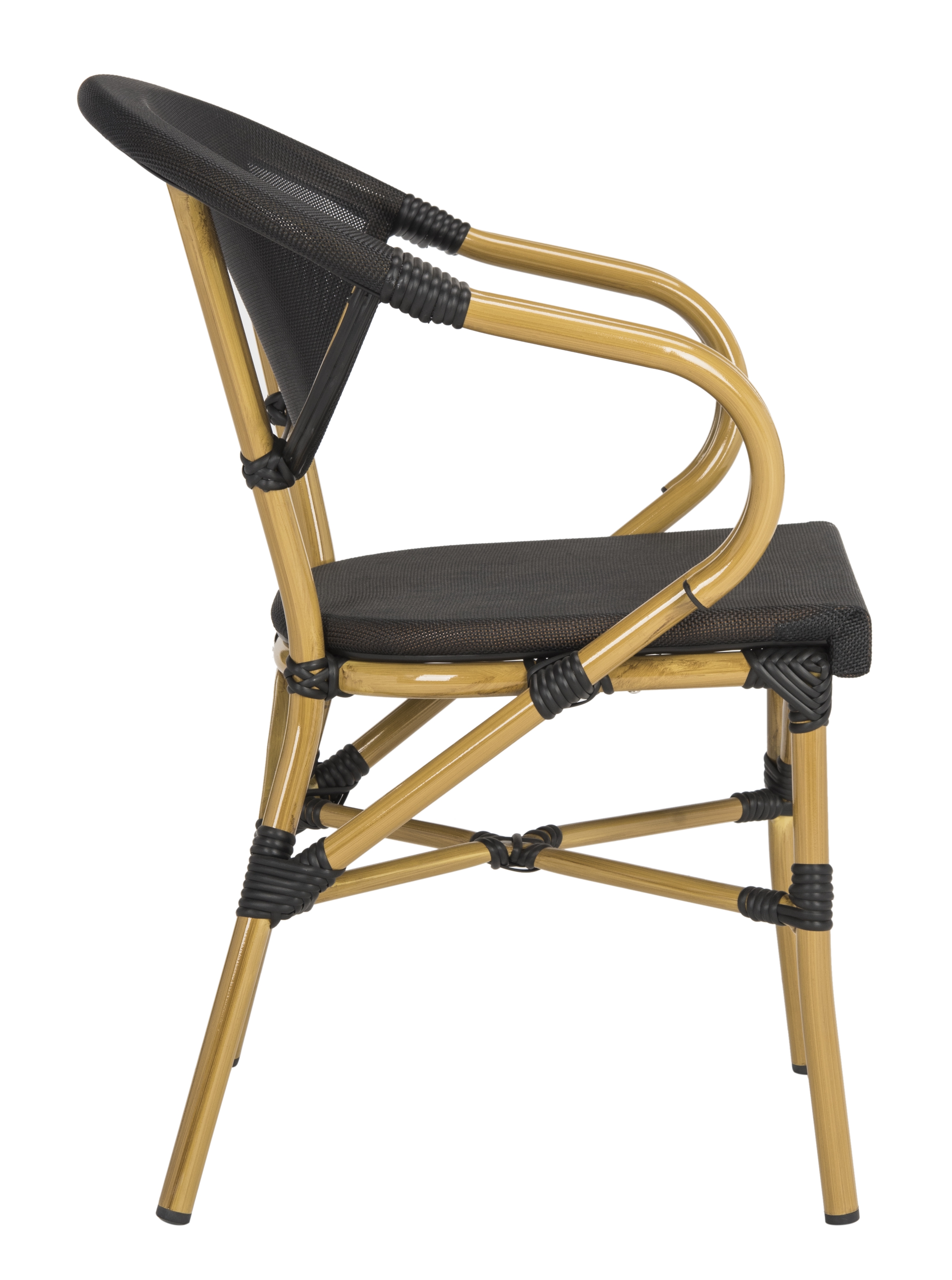 Burke Stacking Arm Chair - Black - Arlo Home - Image 3