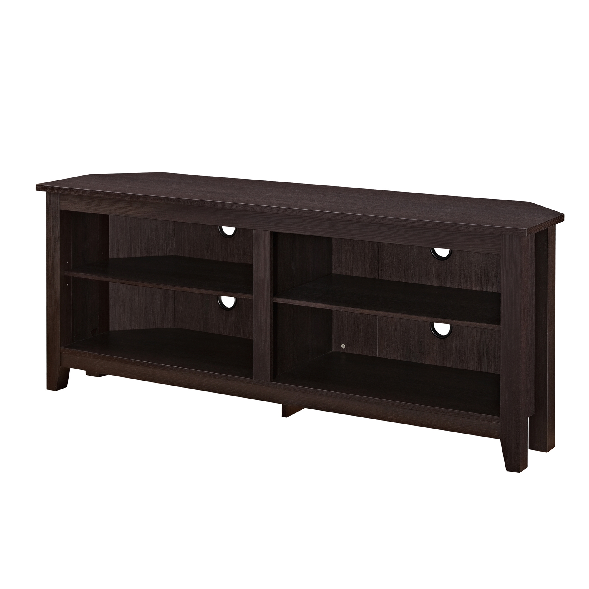 58" Transitional Wood Corner TV Stand - Espresso - Image 2
