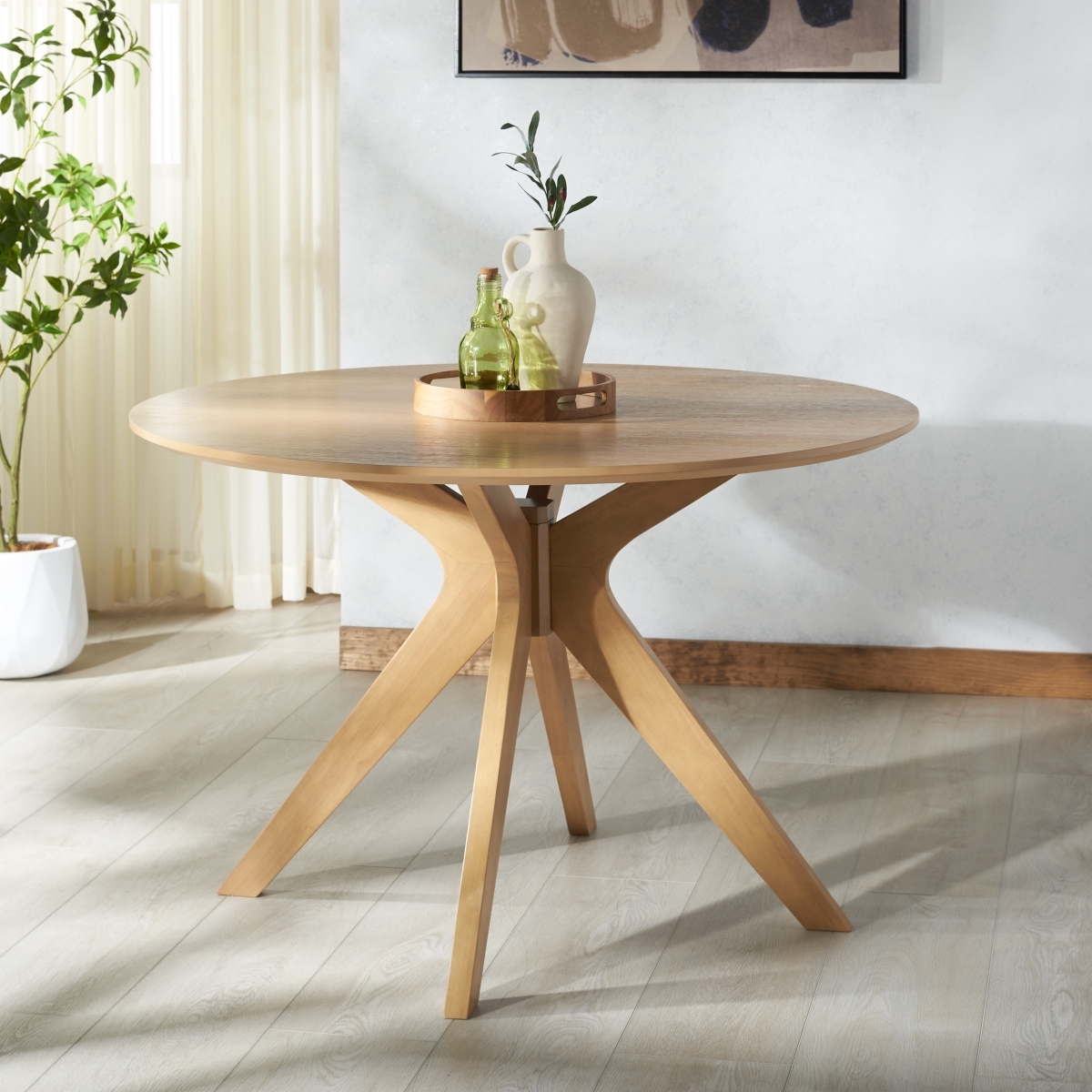 Carolee 46" Round Dining Table - Natural - Image 1
