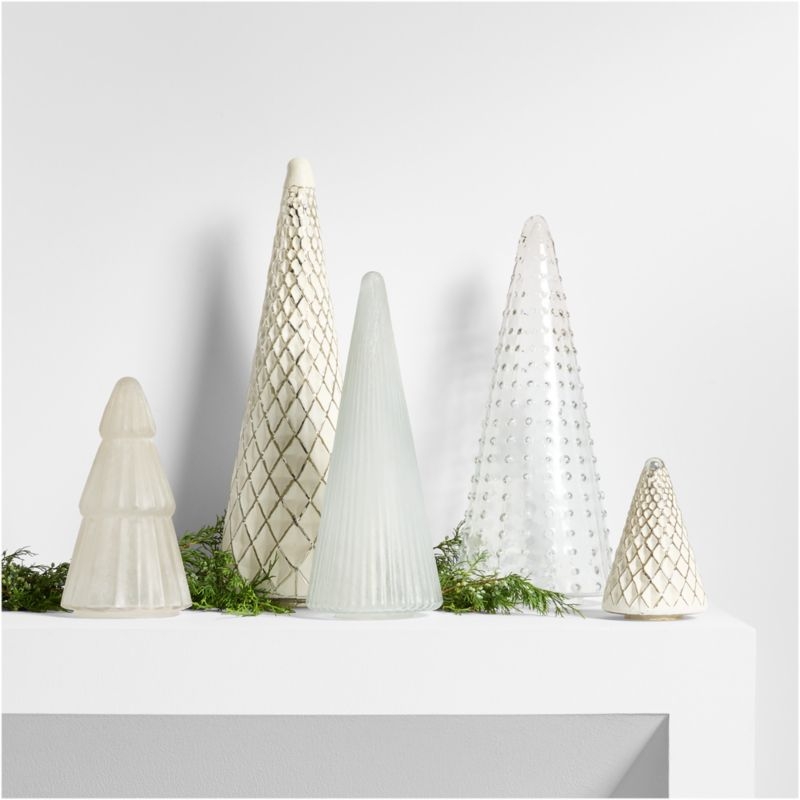 Winter Wonderland Silver Diamond Glass Holiday Tree Extra Small 6" - Image 3