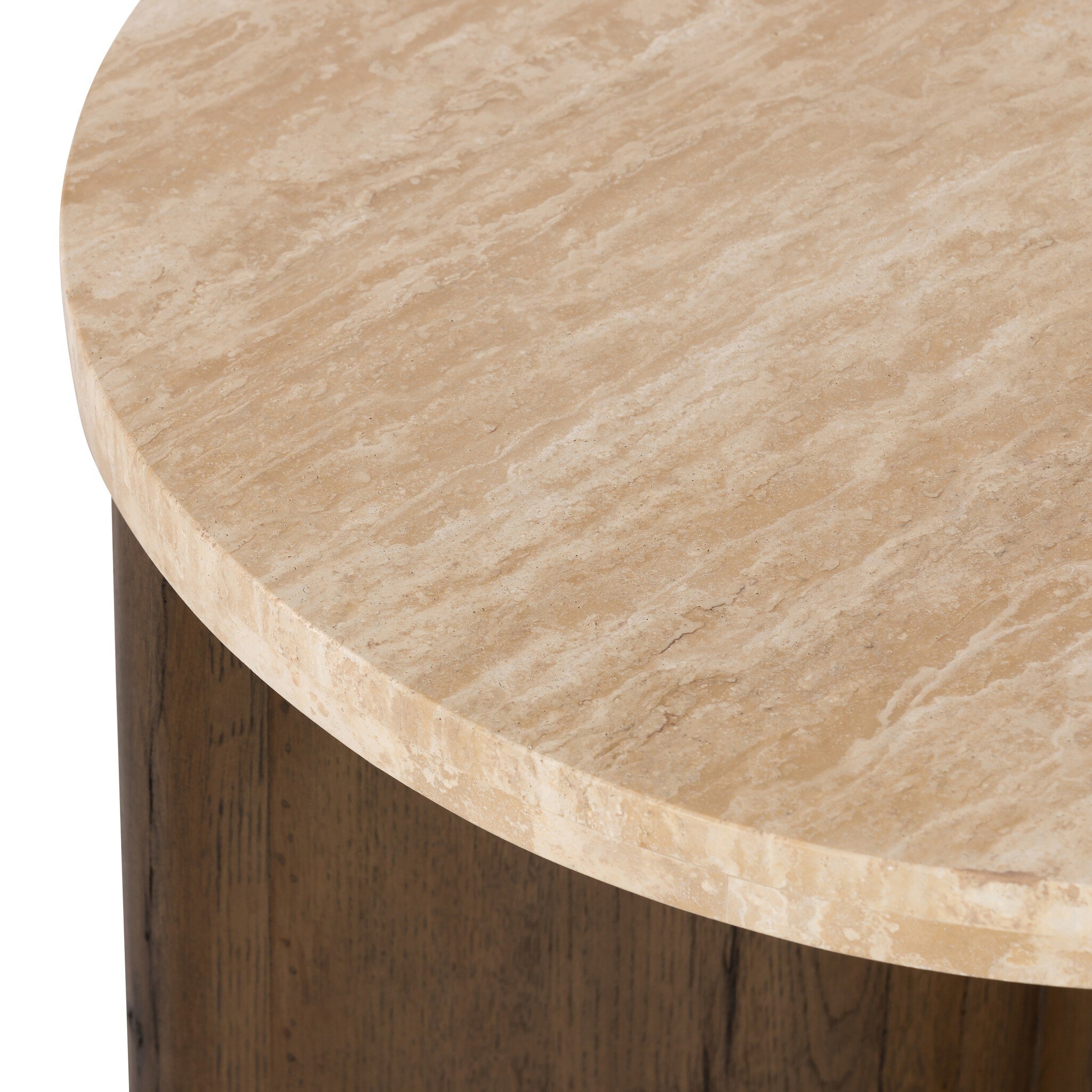 Toli End Table - Travertine - Image 1