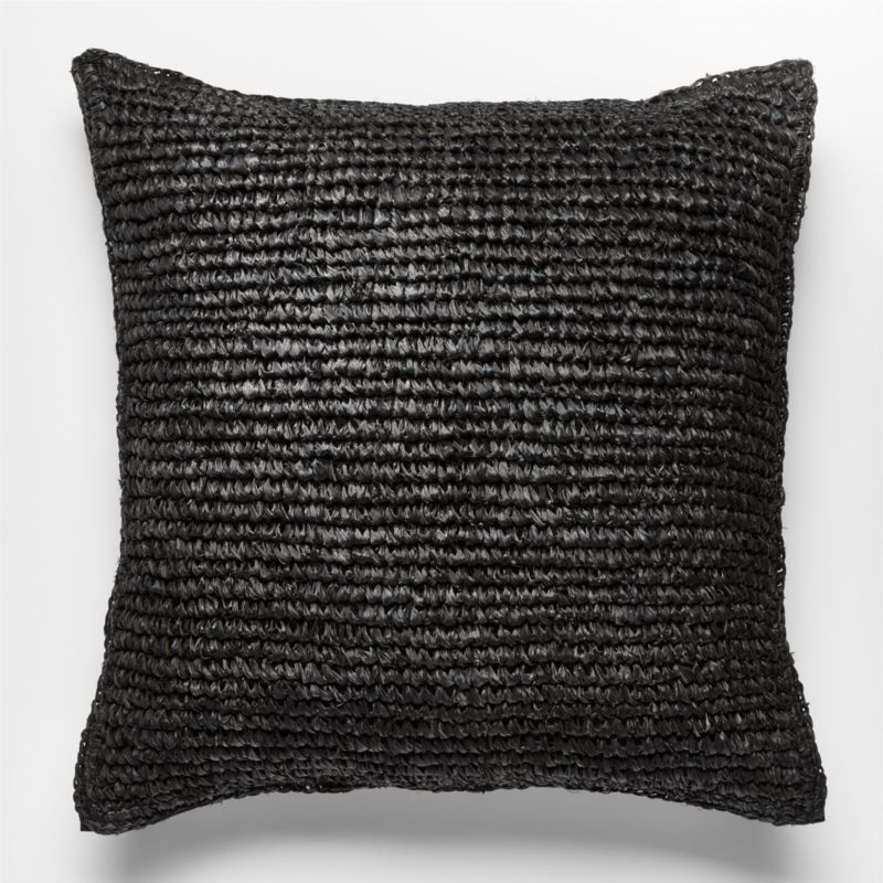 23" Sisal Black Pillow With Feather-Down Insert - Image 2