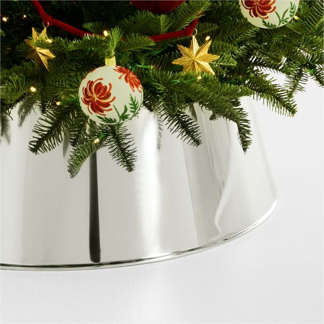 Polished Chrome Metal Christmas Tree Collar 27" - Image 0