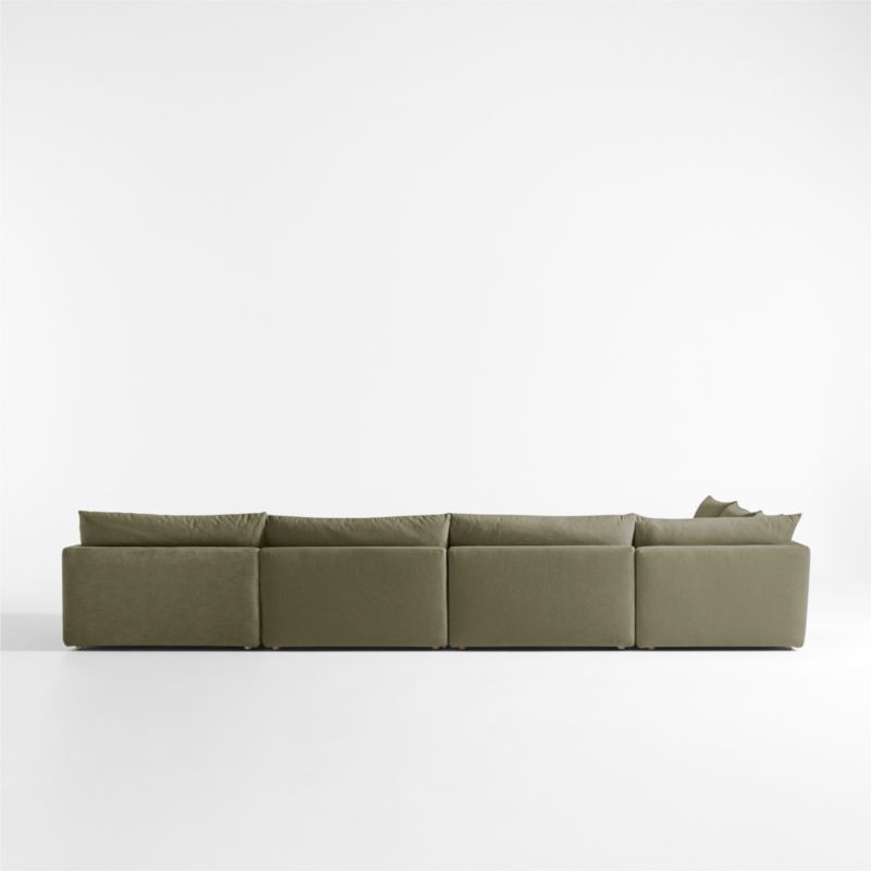 Unwind Modular 6-Piece L-Shaped Slipcovered Sectional Sofa with Chaise Lounge - Image 3