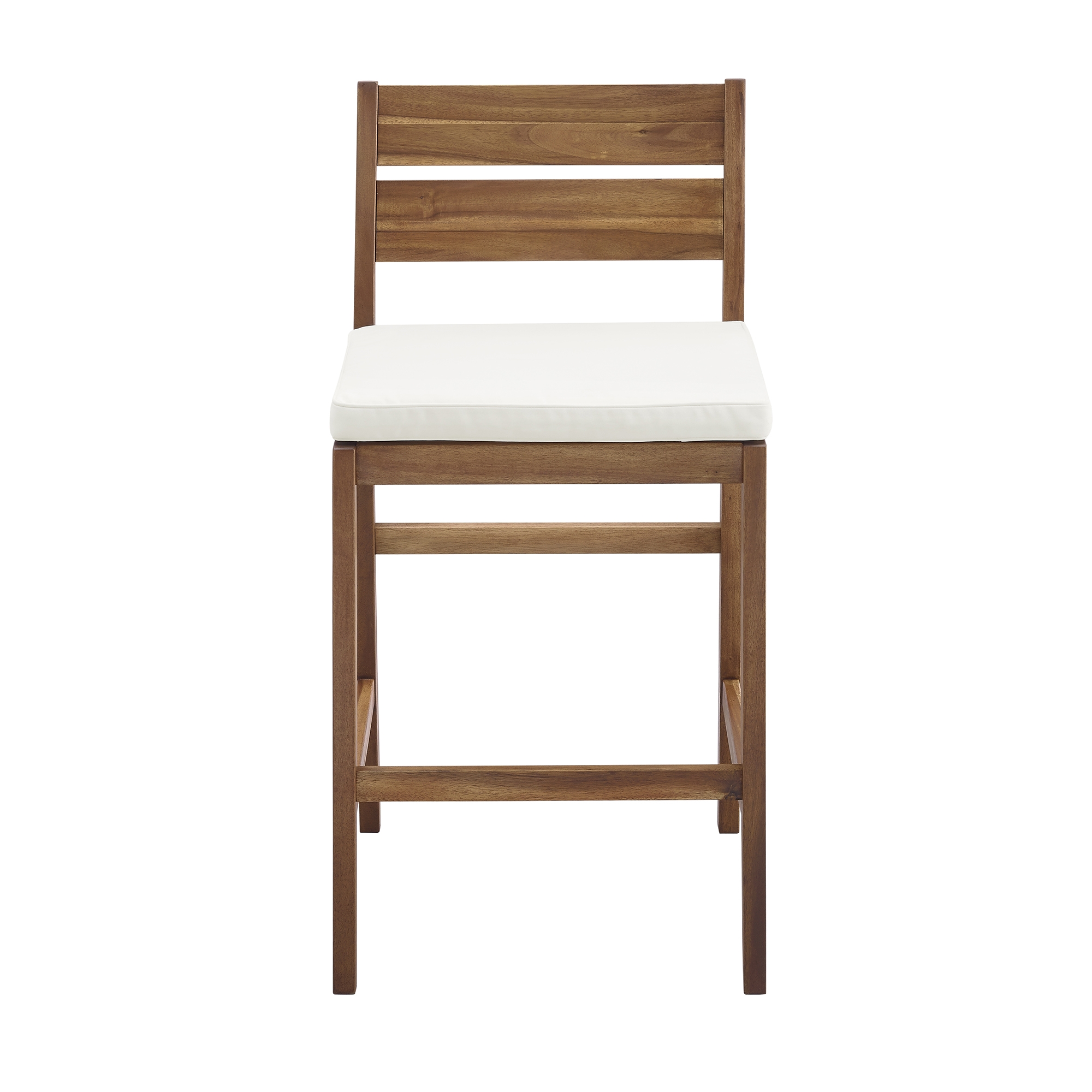 Acacia Wood Counter Stools, Set of 2 - Brown - Image 1