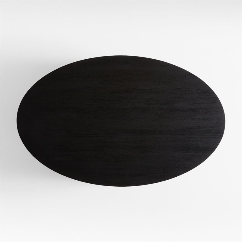 Clairemont Ebonized Oak Wood 48" Oval Coffee Table with Shelf - Image 3