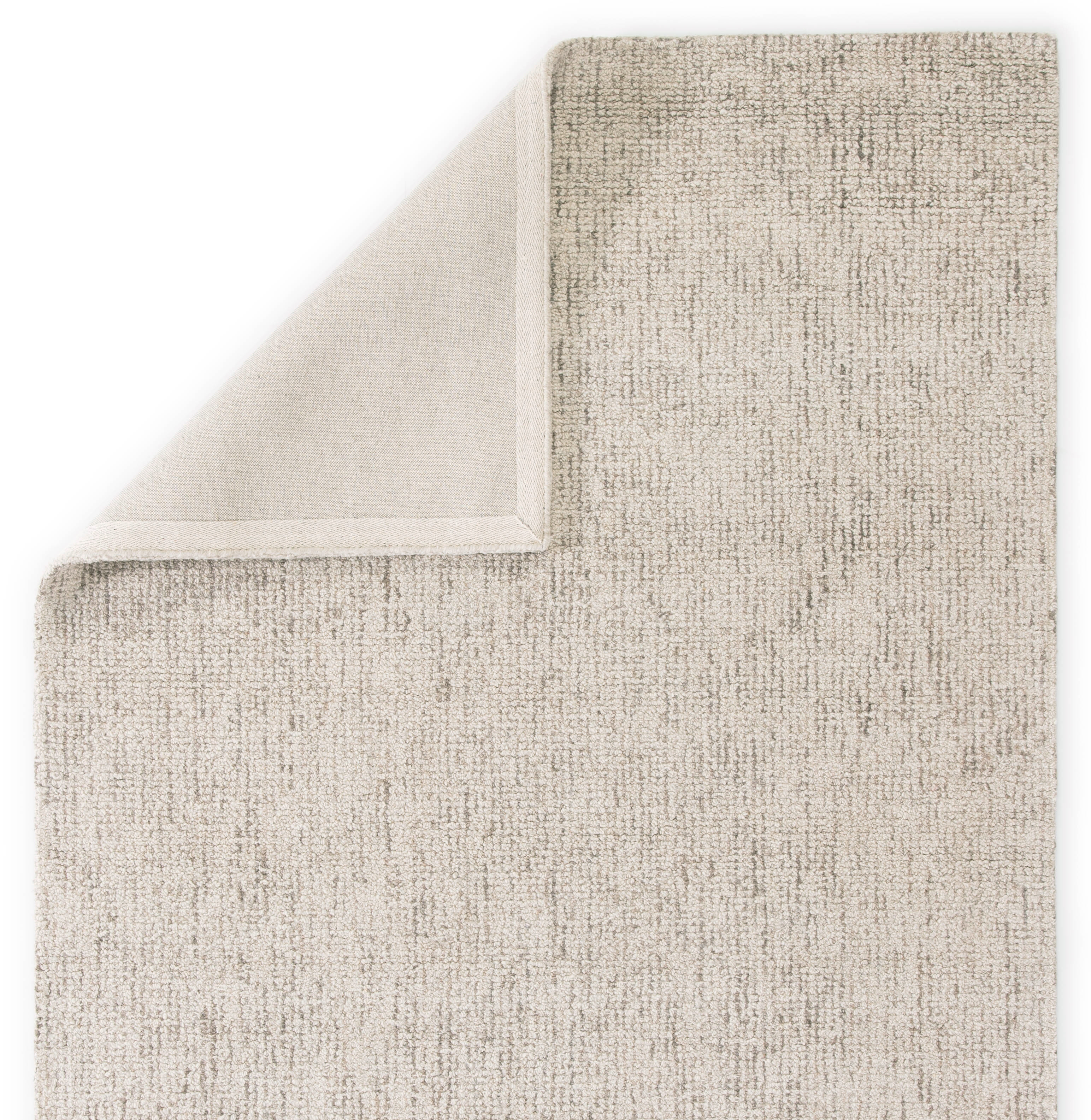 Oland Handmade Solid White/ Brown Area Rug (2' X 3') - Image 2