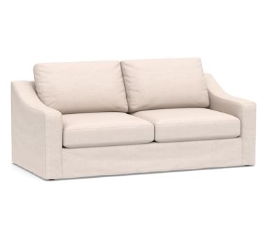 Big Sur Slope Arm Sofa Slipcover, Performance Boucle Oatmeal - Image 5
