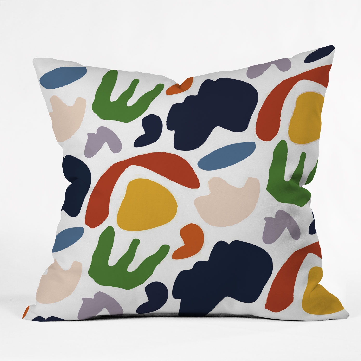 Cut Out Shapes Vibrant by Mambo Art Studio - Outdoor Throw Pillow 18" x 18" - Image 1