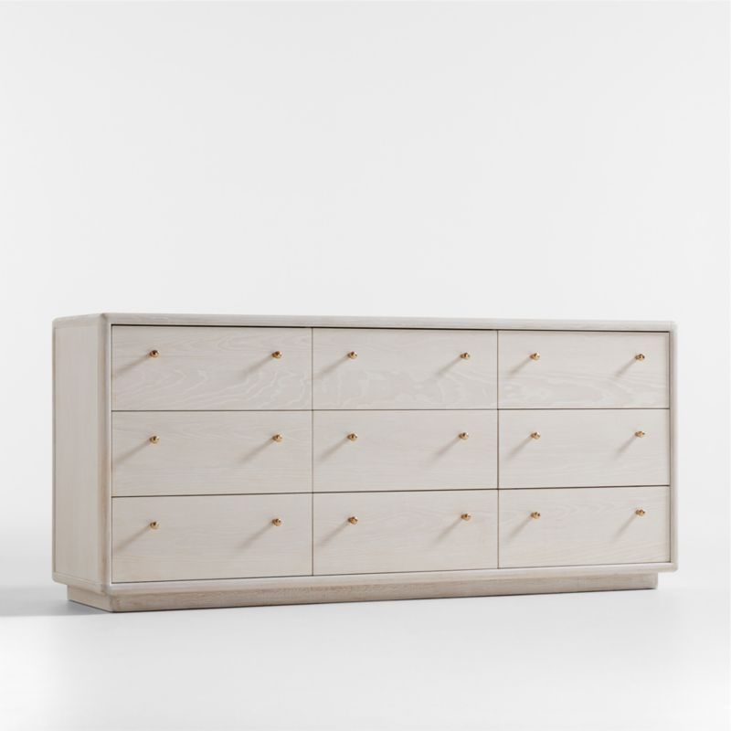 Lafayette 72" Whitewashed Wood 9-Drawer Dresser - Image 2