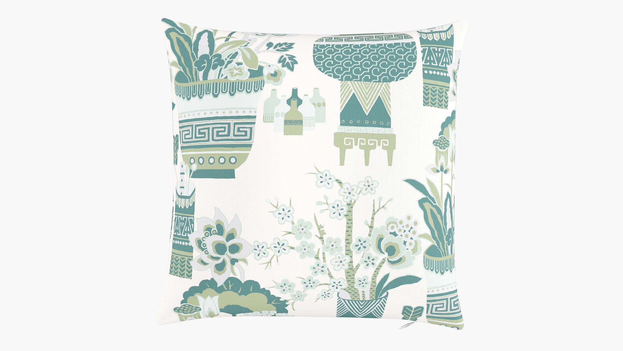 Throw Pillow Cover 18", Pistachio Kan-Shie, 18" x 18" - Image 0