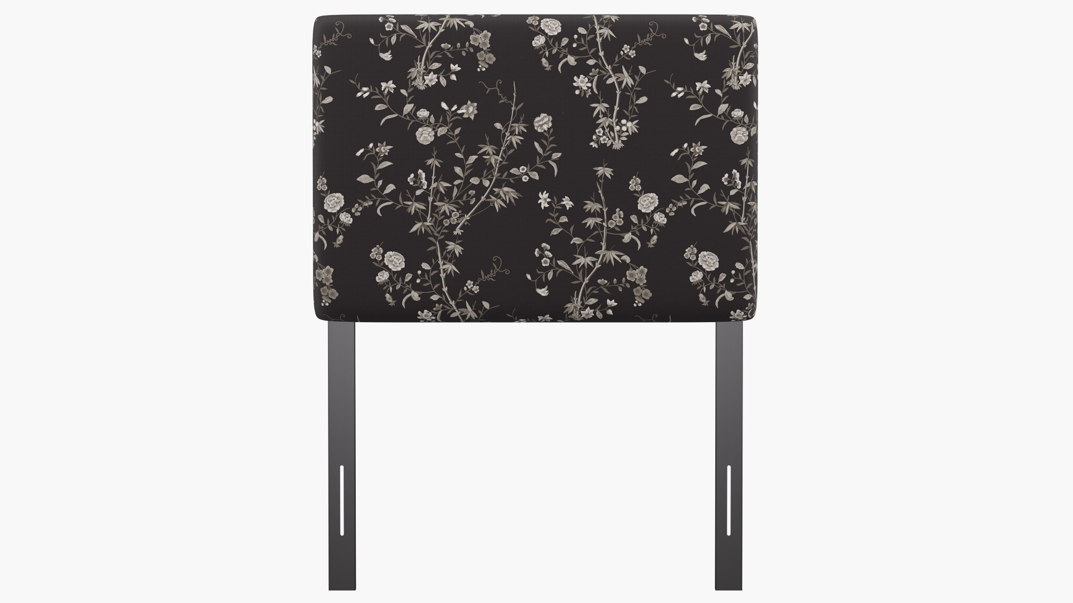 Square Back Headboard, Black Bamboo Garden, Twin - Image 1