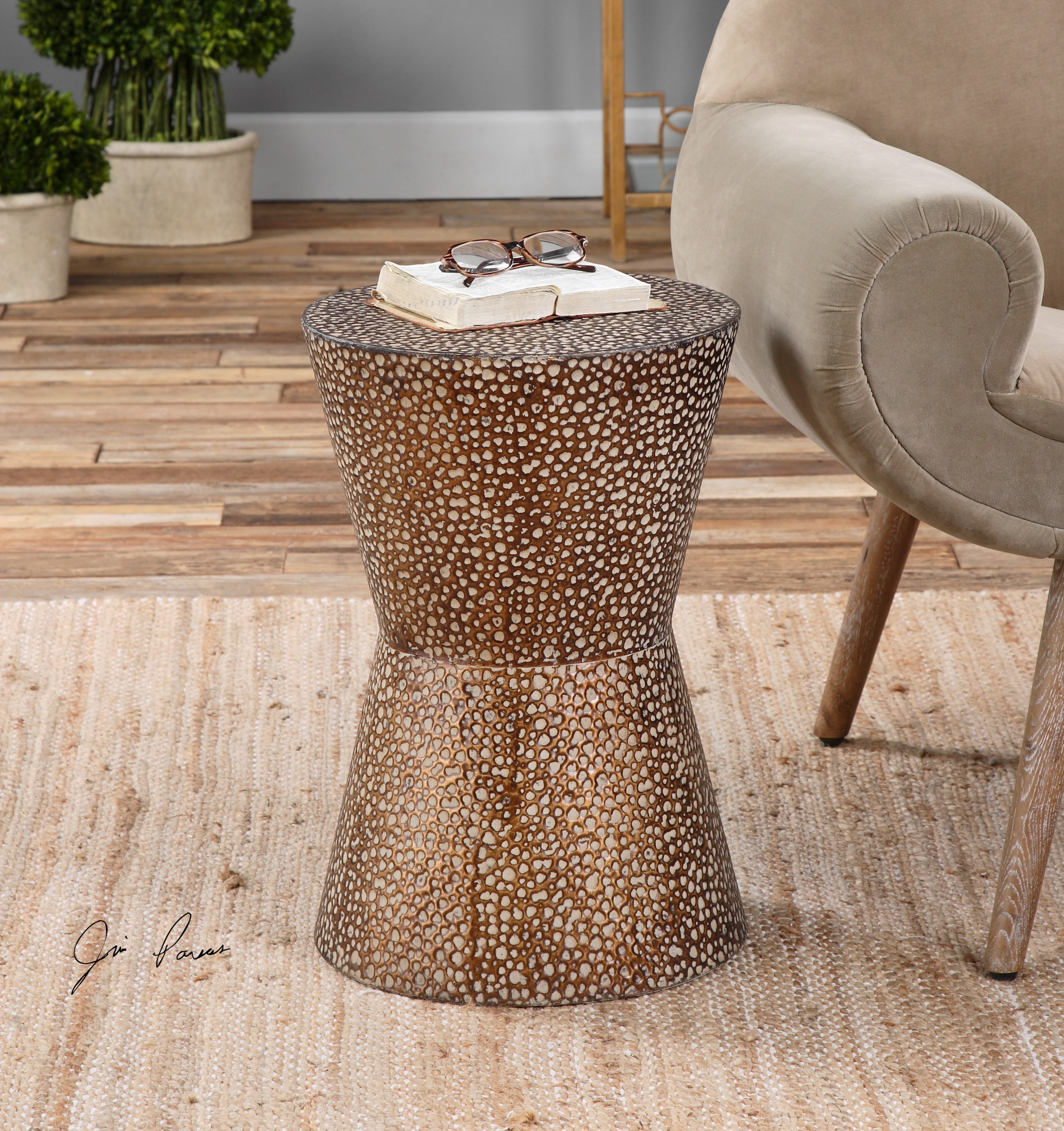 Cutler Drum Shaped Accent Table - Image 2