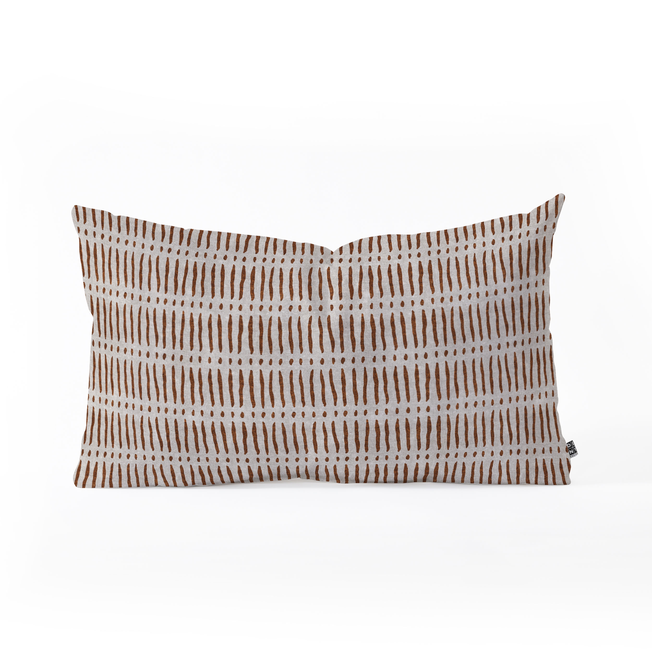 Mud Cloth Dash Rust by Little Arrow Design Co - Oblong Throw Pillow 26" x 16" - Image 0