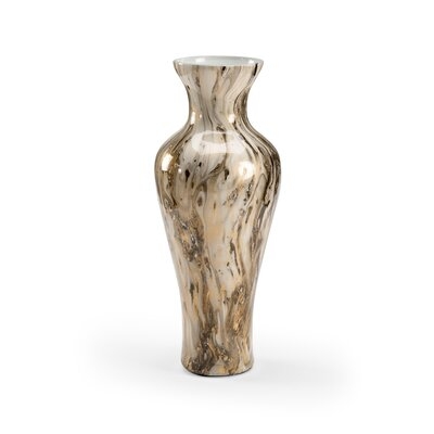 Natural Black/White/Gray 20.25'' Glass Table Vase - Image 0