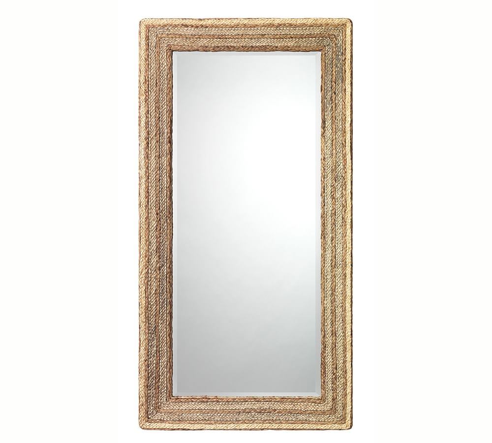 Bellwood Rectangle Seagrass Wall Mirror, Natural, 32"x61" - Image 0