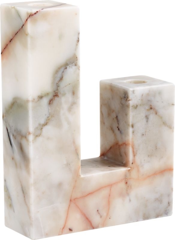 Decks Holds 2 Red Marble Taper Candle Holder - Image 4