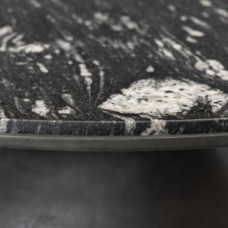 Dev Black Marble and Grey Metal 47" Round Coffee Table - Image 1