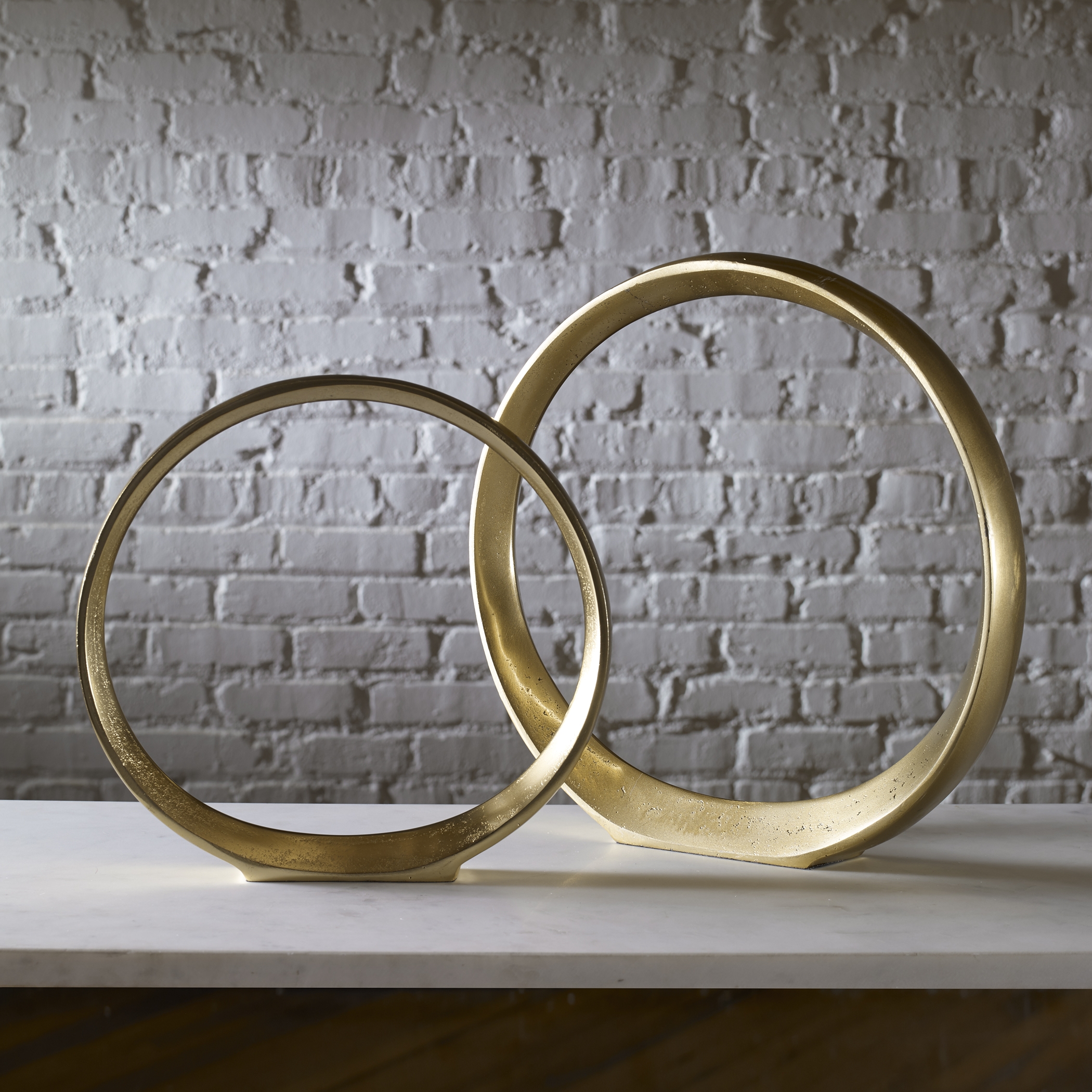 Jimena Gold Ring Sculptures Set/2 - Image 4