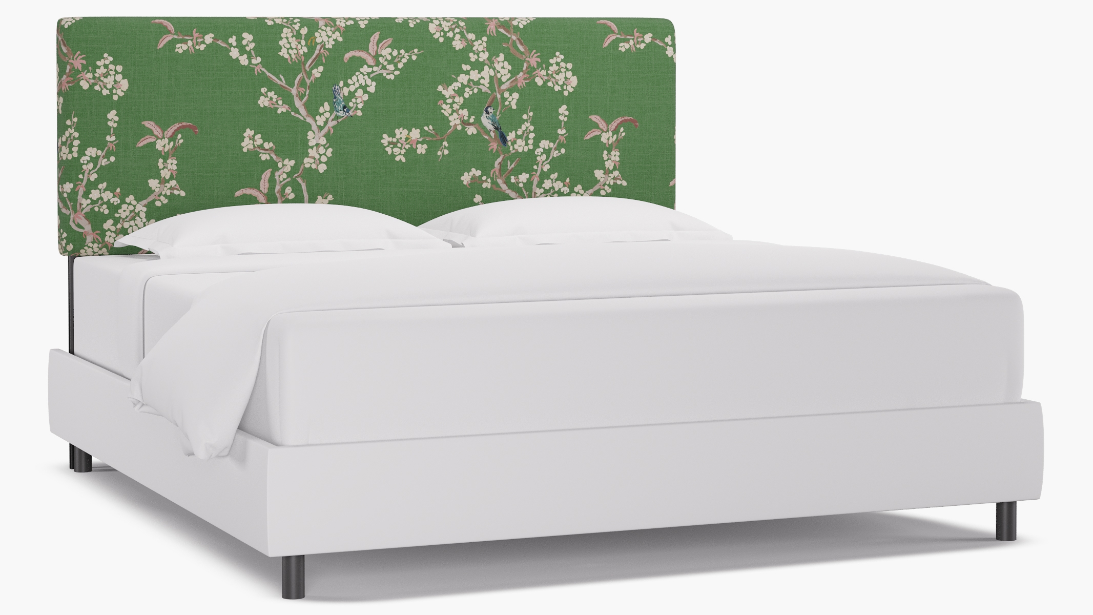 Square Back Headboard, Jade Cherry Blossom, King - Image 1