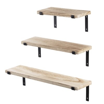 Abegayle 3 Piece Square Solid Wood Floating Shelf - Image 0