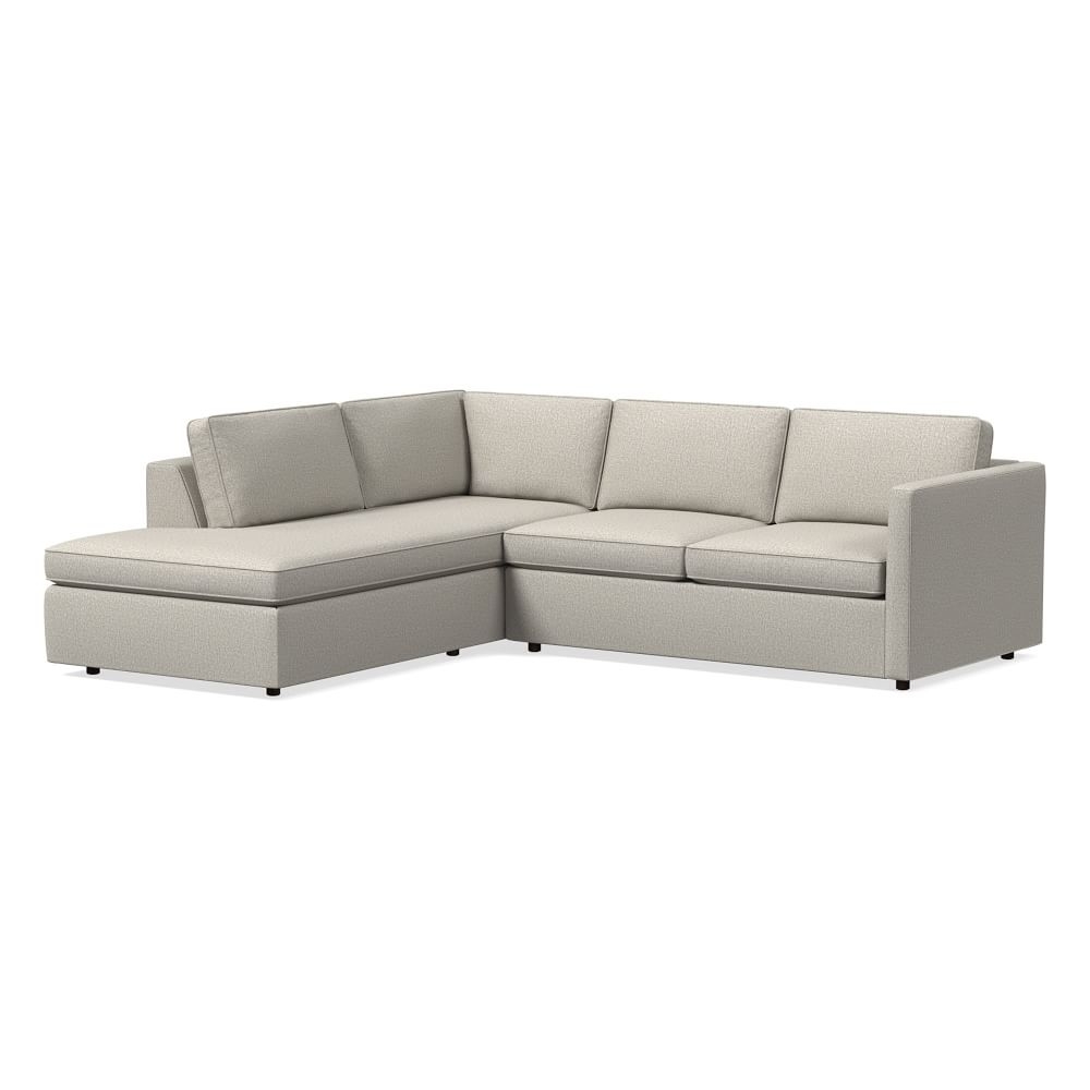 Harris Sectional Set 10: RA 65" Sofa, LA Terminal Chaise, Poly , Performance Twill, Dove, Concealed Supports - Image 0